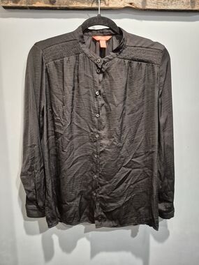 2 For $20 -Joe Fresh Black Button Up Blouse Size Medium